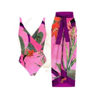 Maillot de bain & Jupe Exotique Rose