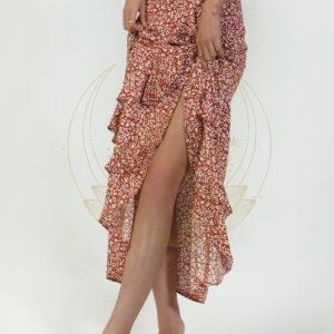 Jupe Asymétrique Bohème Orange