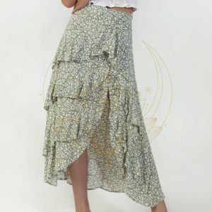 Jupe Asymétrique Bohème Vert