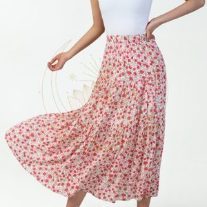 Jupe Longue Fleurie Bohème Rose