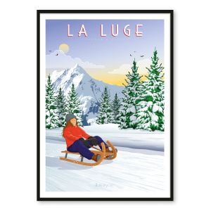 Affiche Sports d&rsquo;hiver – La luge