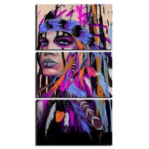 Tableau Indien Regard Mauve