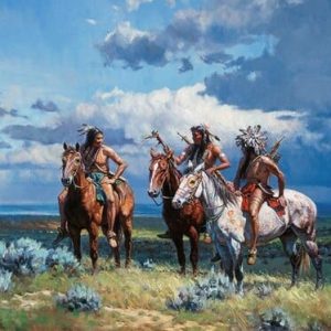 Tableau Indien Cheyenne à Cheval