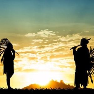 Tableau Indien Couché de Soleil