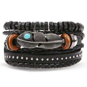 Bracelet Indien Plume Turquoise