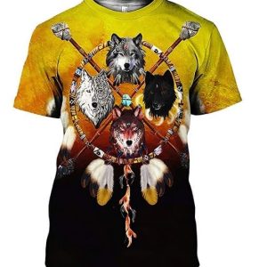 T-shirt Indien Quatre Loups