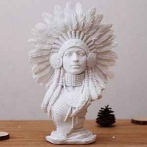 Statue Amérindienne Blanche