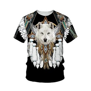 T-shirt Indien Loup Blanc