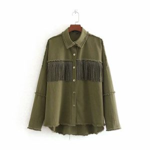 Veste à Franges  Green Indian