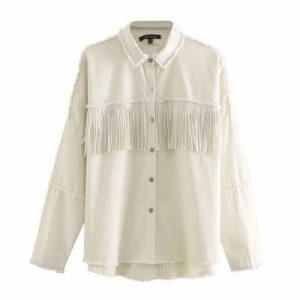 Veste à Franges  Beige Indian