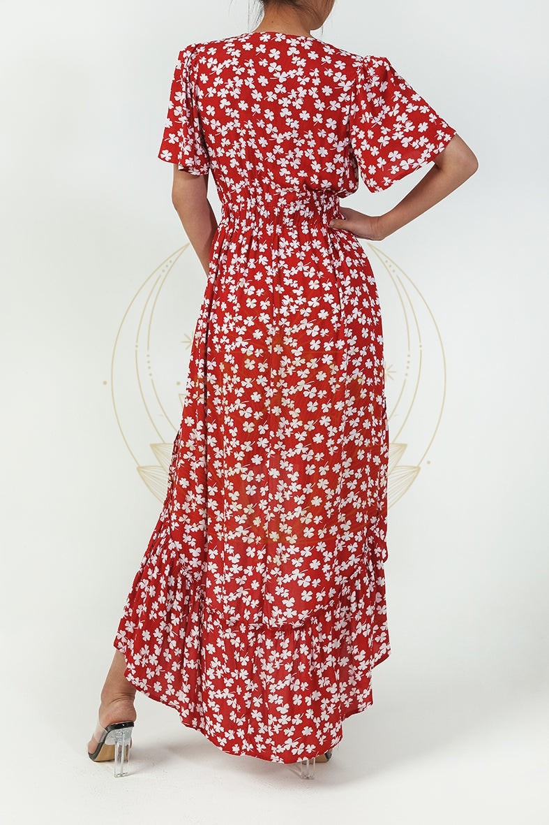 Robe Bohème Fleurie Asymétrique – Image 3