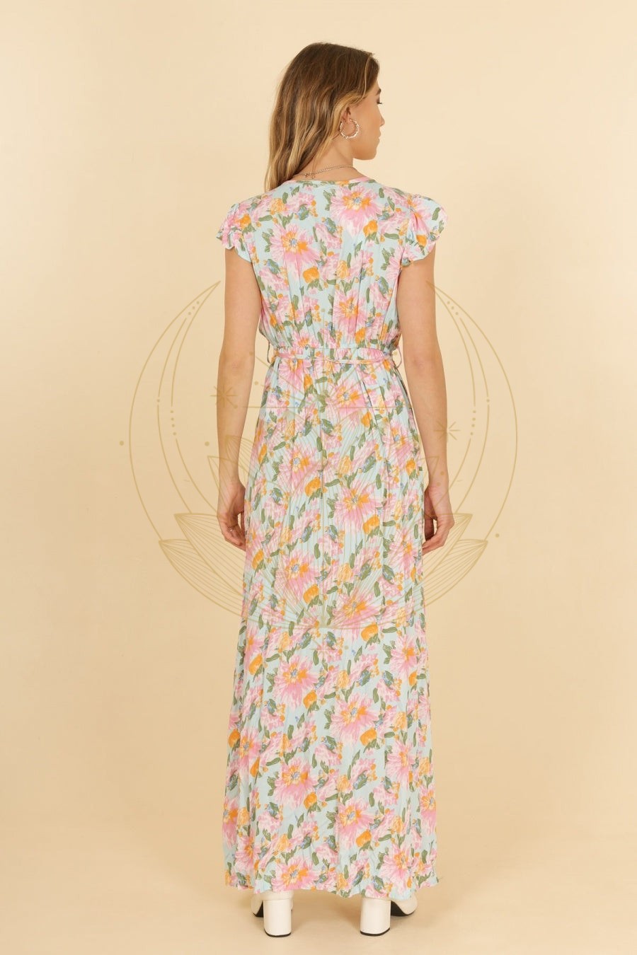 Robe Bohème Longue Bleu Ciel – Image 4