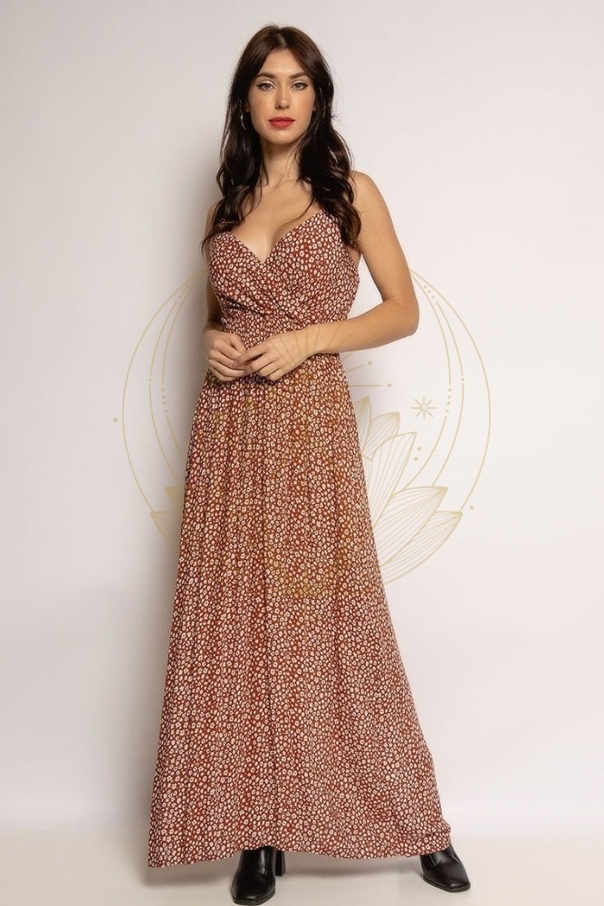 Robe Bohème Terracotta Fleurie – Image 3