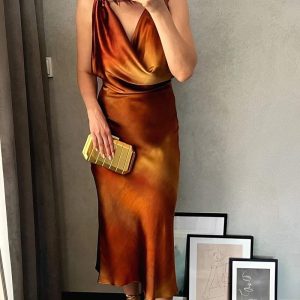Robe Bronze Satin