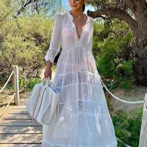 Robe De Plage Blanche Longue