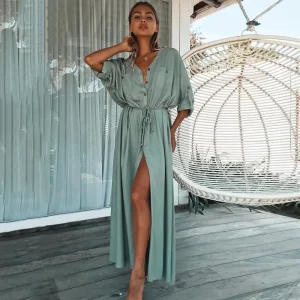 Robe De Plage Longue Fendue