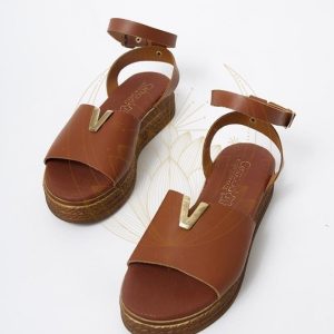 Sandales Compensées Cuir Bohème