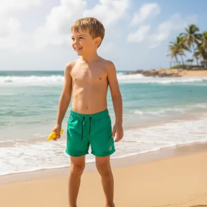 Short de bain enfant K-Way vert menthe – Maillot de bain été garçon