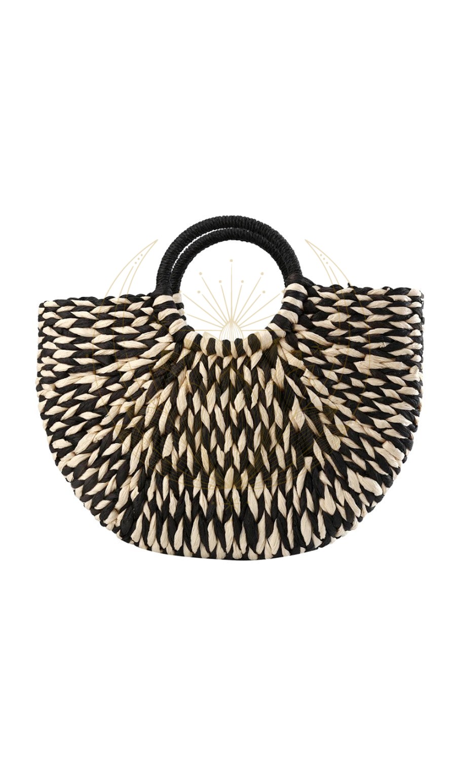 Sac Panier Osier Rond Beige – Image 6
