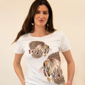 T-shirt Olga - poissons marrons