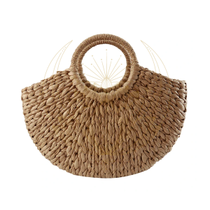 Sac Panier Osier Rond Marron