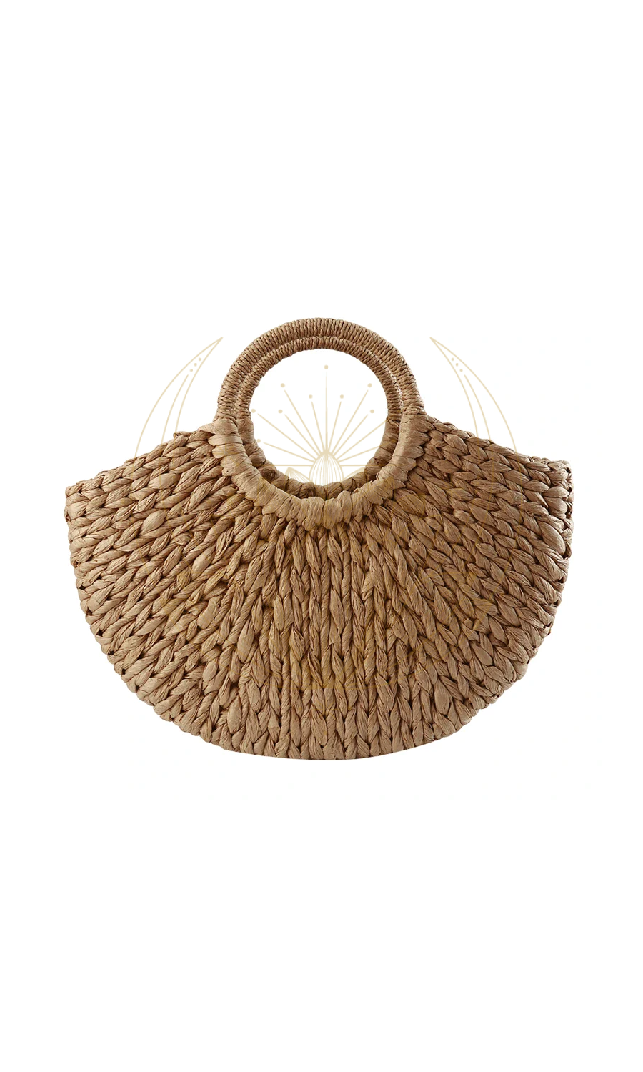 Sac Panier Osier Rond Beige – Image 2